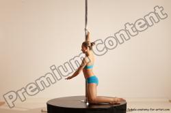 Underwear Gymnastic poses Woman White Moving poses Slim long blond Dynamic poses Academic